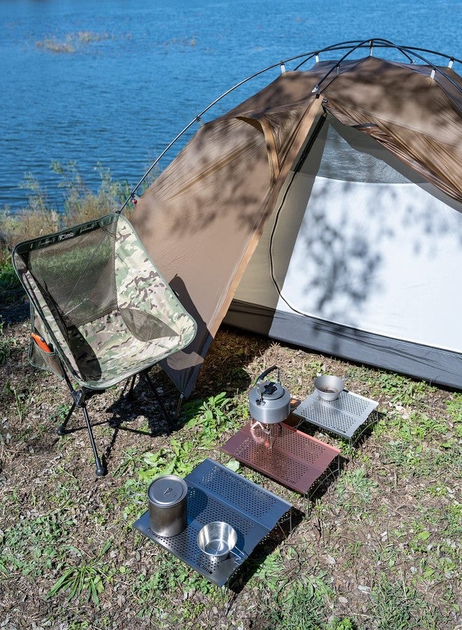 iClimb Mini Solo Folding Table Ultralight Compact for Backpacking Camping Hiking Beach Picnic (Silver - S) - Image 5